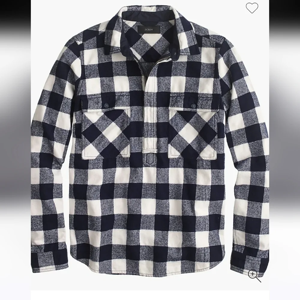 J.Crew Navy and White Checkered Shirt